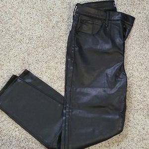 A&F shiny black high rise super skinny jeans